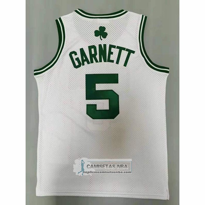 Camiseta Boston Celtics Kevin Garnett NO 5 Mitchell & Ness 2007-08 Blanco